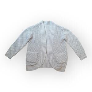 Light‎ Blue Chunky Waffle Knit Cardigan Sweater Size Small
